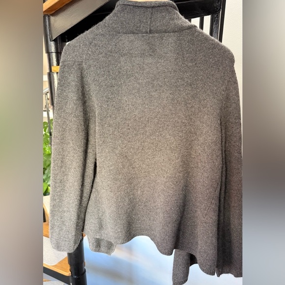 Kenar 100% Gray Open Front Women's Cashmere Cardigan Size Large - Picture 2 of 6